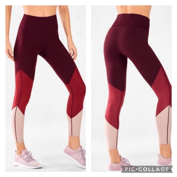 Fabletics Pants - Fabletic Power Hold Womens Multicolor Workout Athletic Ankle Leggings Size Small